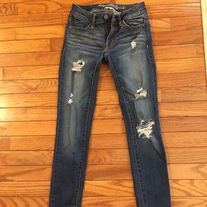 American Eagle ripped jeggings size 00